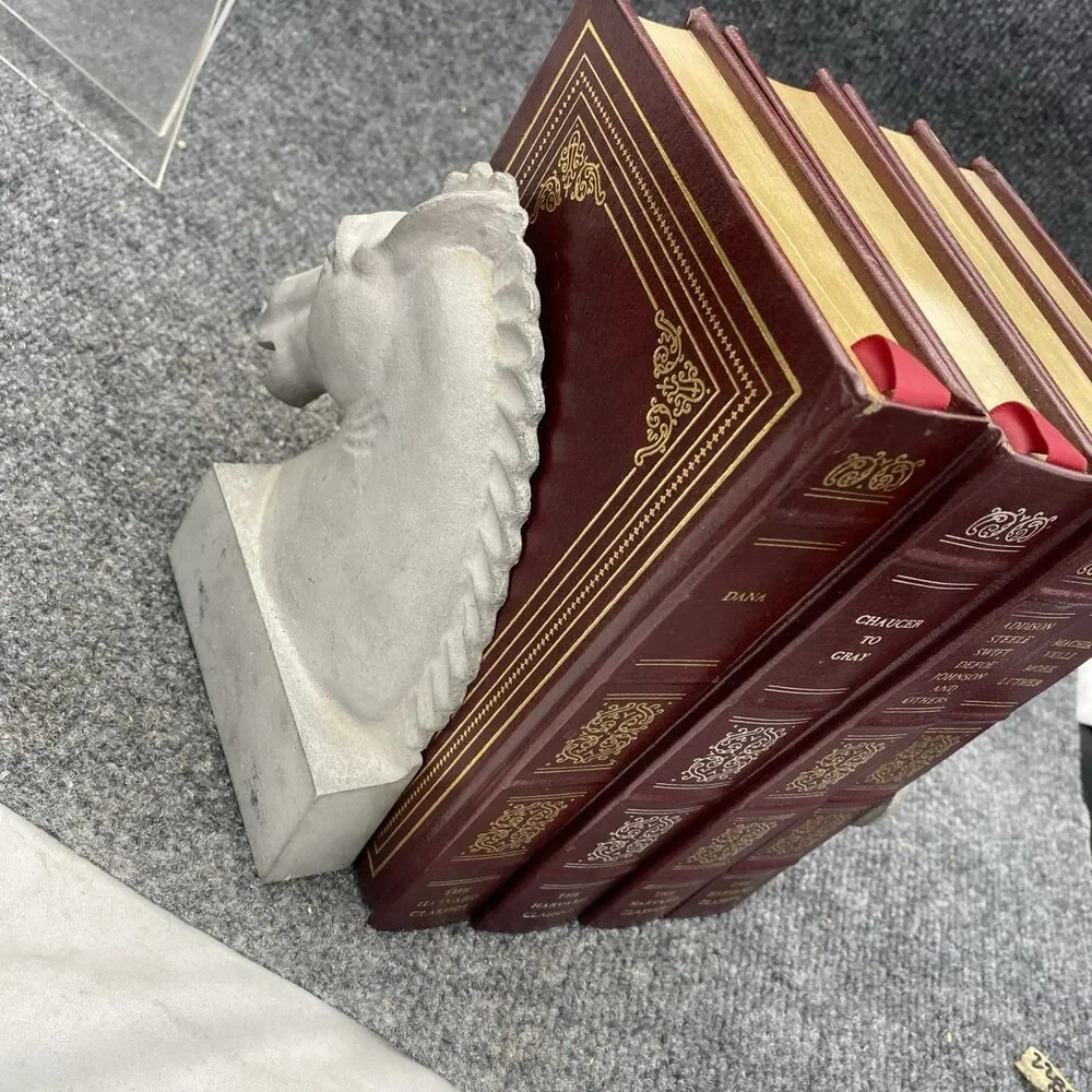 Solid Cast Aluminum Horse Head Bookends Chess Knight Equestrian Vintage 7